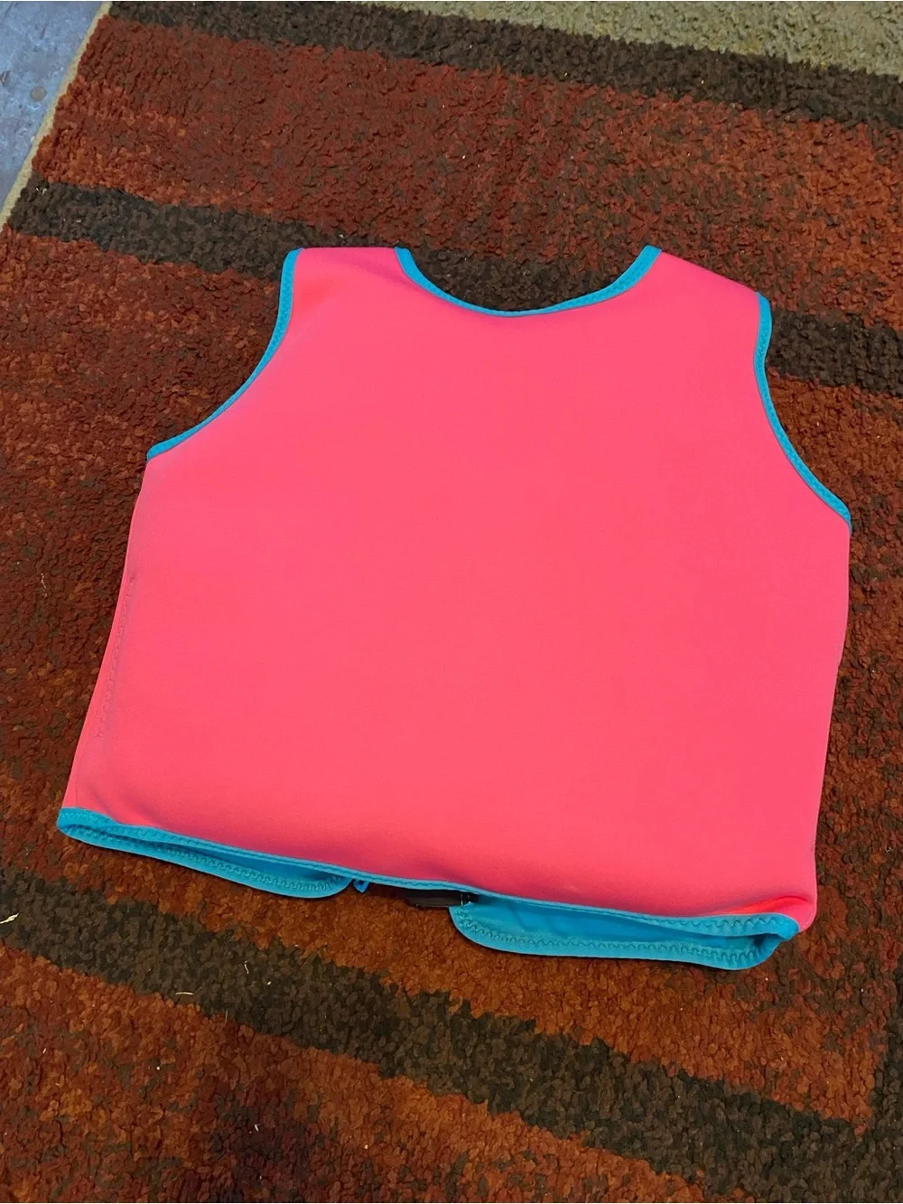 Pink Mermaid Kids Swim Vest with Blue Trim